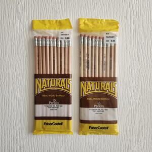 20 Vintage Faber Castell Naturals Premium Real Wood Pencils Packs No. 2 New